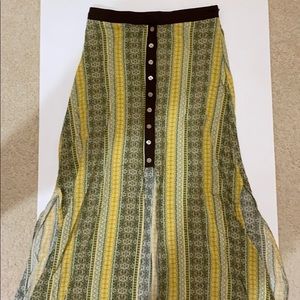 Earthbound patterned maxi skirt with slits